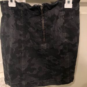 FreePeople Black Camo Skirt